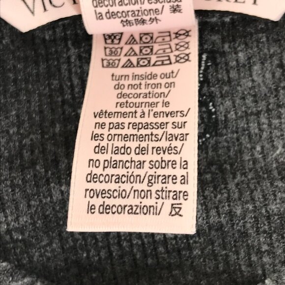 Victoria's Secret Waffle Knit Crew Neck Tee Women's Small Gray Thermal Stretch - Picture 11 of 12